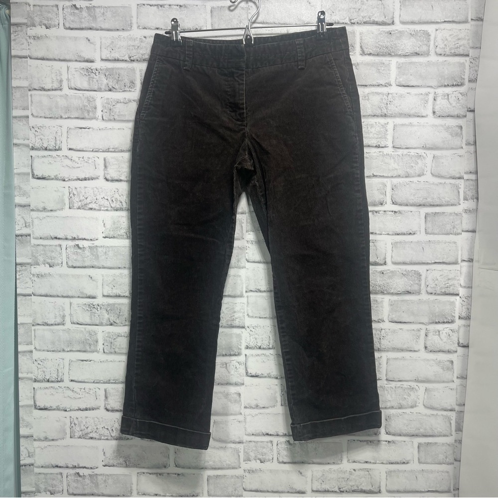 J.Crew City Fit Cuffed Crop Brown Corduroy Pants 6